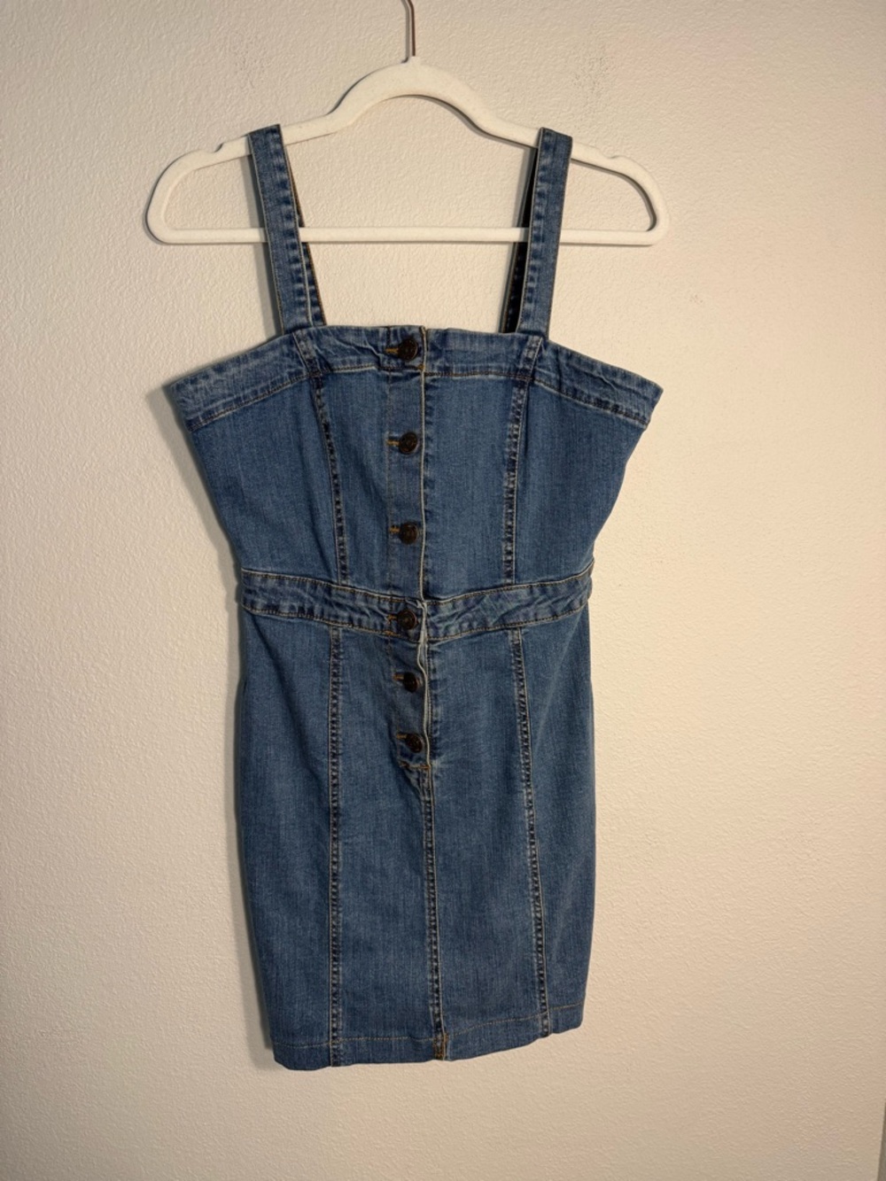 Bluenotes Button-Front Denim Mini Dress Blue S western costal cowgirl 90s Y2K